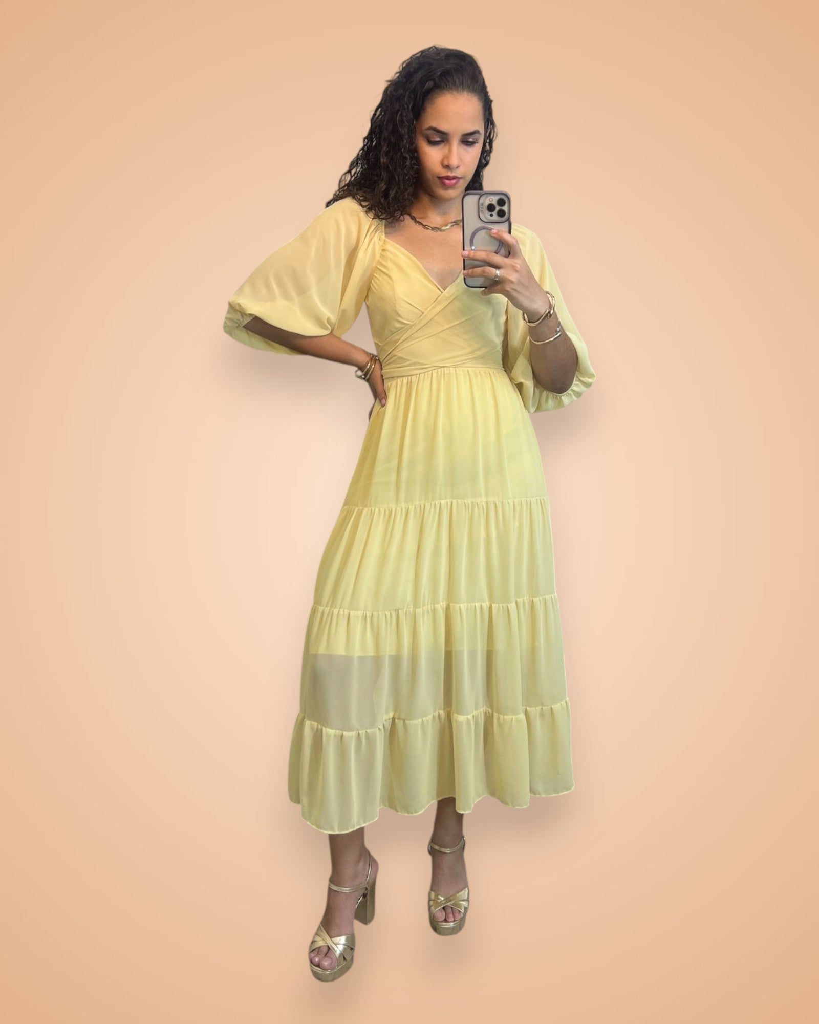 Vestido Aurora (Amarelo Manteiga)