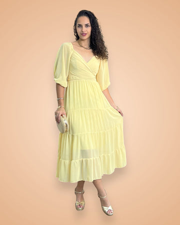 Vestido Aurora (Amarelo Manteiga)
