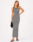 vestido listrado preto