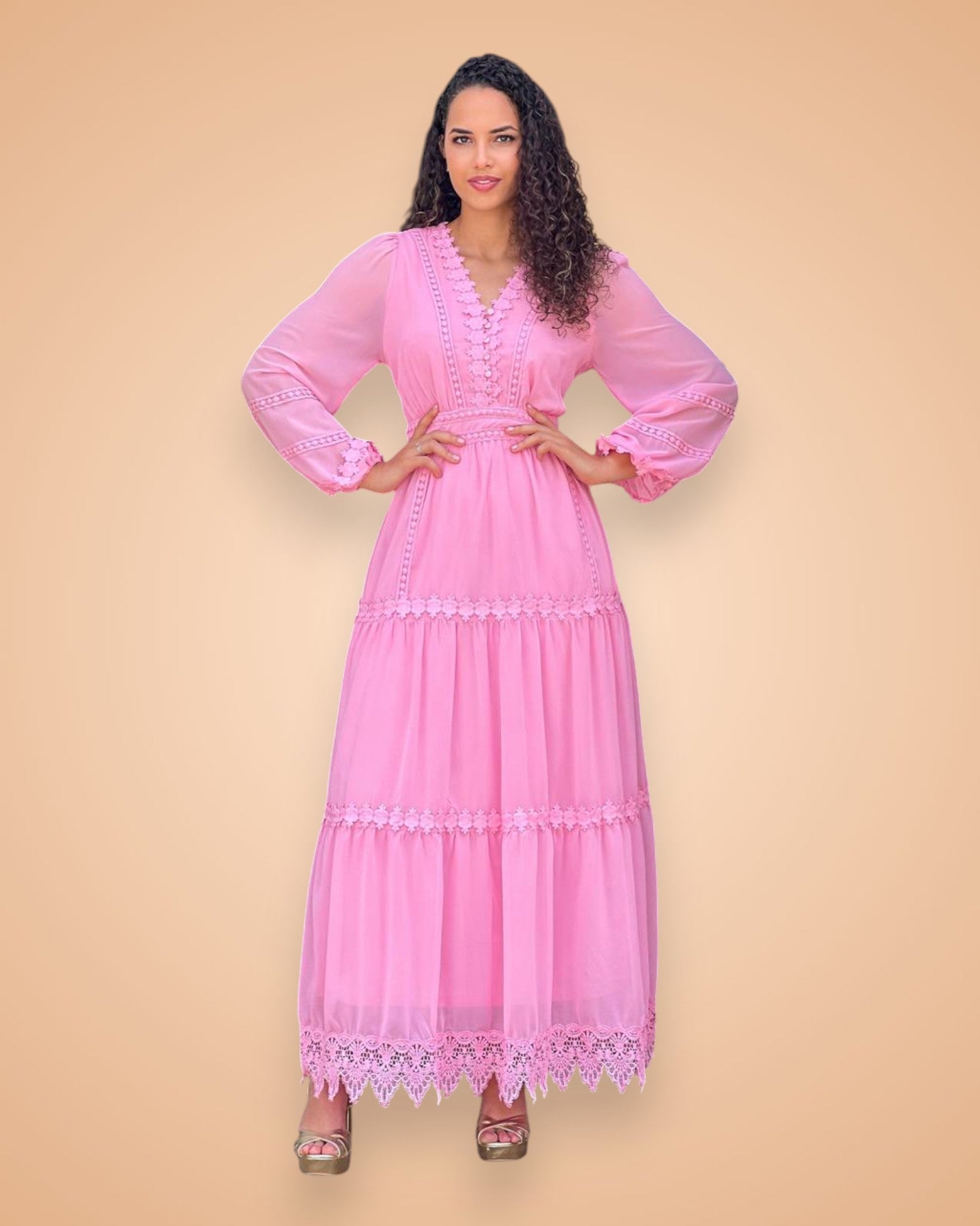 Vestido Raissa (Rosa Chiclete)